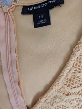 Liz Claiborne Crochet Lace Slip in Pale Peach